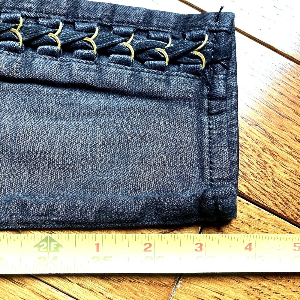 American Eagle Lace Up Braided Rings Stretch Denim Black Jeans Women 0 00R 26x28